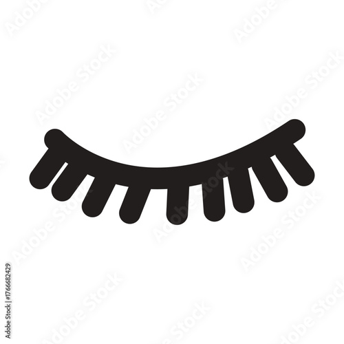 eyelash logo icon illustration  flat