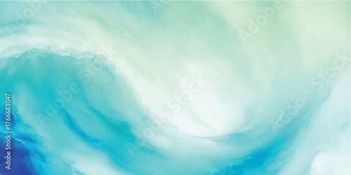 Abstract watercolor background in shades of blue and green creating a dreamy and ethereal texture perfect for backgrounds and artistic projects