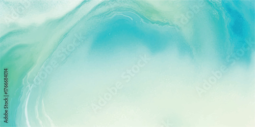 Abstract watercolor background with flowing turquoise and green hues creating a serene and calming effect perfect for textures and backgrounds