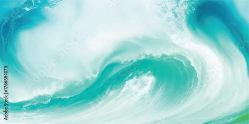 Abstract turquoise wave background flowing water illustration perfect for summer and ocean-themed designs