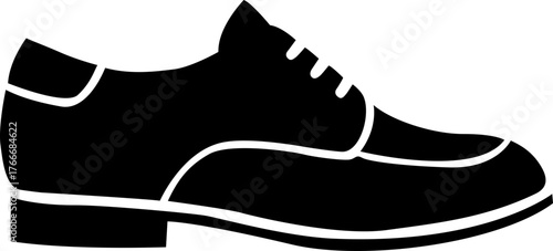 Illustration of black and white shoe