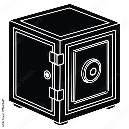 bank safe with dollar