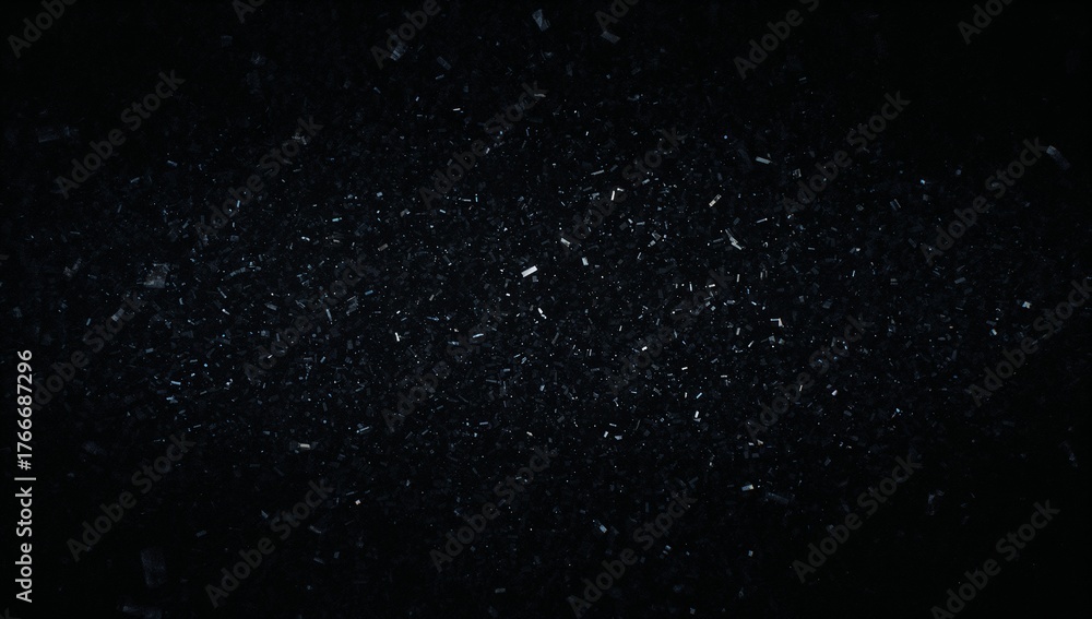 Obraz premium Glinting scattered reflective fragments dancing in dark void, creating moody abstract atmosphere