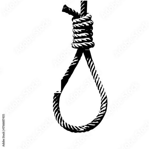 Rope forms noose illustrating danger in isolation