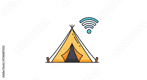 Camp Tent With Wifi Signal Camping With Technology and Modern Outdoors