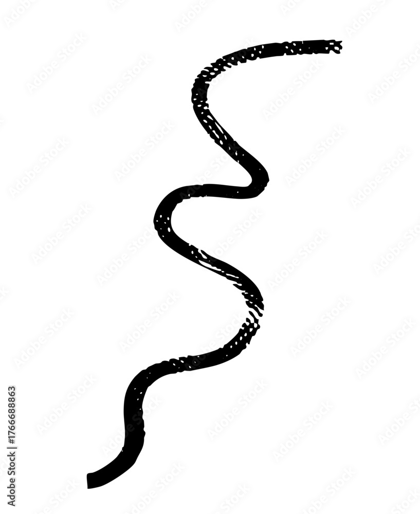 Fototapeta premium Abstract Wiggles Through Space, Minimalist Vector