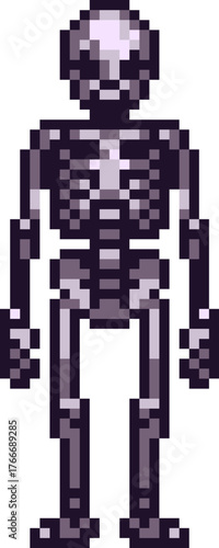 pixel illustration of skeleton