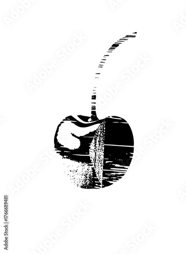 Waterfall cascades over rocks in a natural landscape