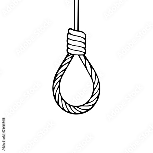 Halloween – Haunted Props & Symbols (BW Outline) – noose simple new