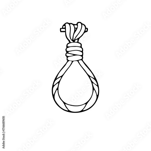 Halloween – Haunted Props & Symbols (BW Outline) – noose simple sharp