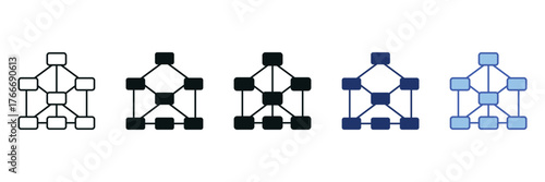 Neural Network Icon Set Consisting of Multiple Styles Vector Illustration
