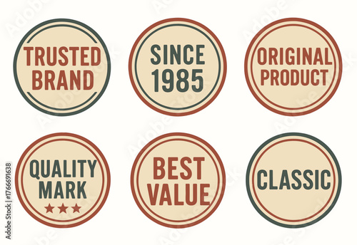 Quality seal set with trusted brand, original product, best value, and classic design