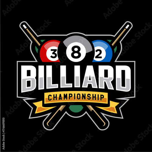 Billiard sports Logo Template Design