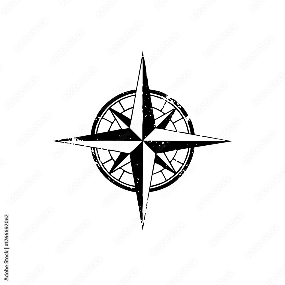 Fototapeta premium Compass Points Direction in Nautical Chart