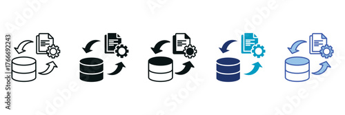 Etl Icon Set Consisting of Multiple Styles Vector Illustration