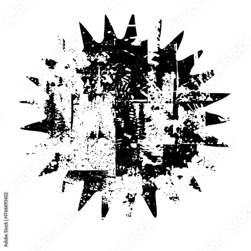 Grunge burst explodes with energy in abstract design