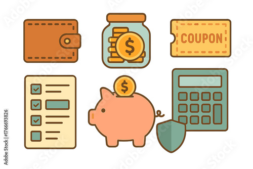 Financial management concepts covering savings, budgeting, security, and payment methods