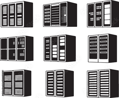 Server Room Racks: Data Storage Networking System Center Computer Technology IT