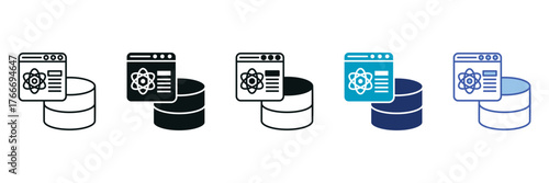 Data Science Icon Set Consisting of Multiple Styles Vector Illustration