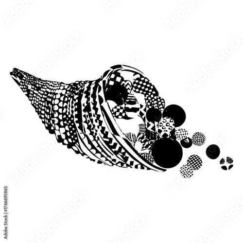 Cornucopia Overflowing with Produce in Autumn