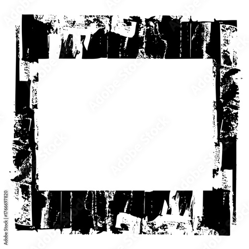 Grunge frame defines rectangular space for design elements