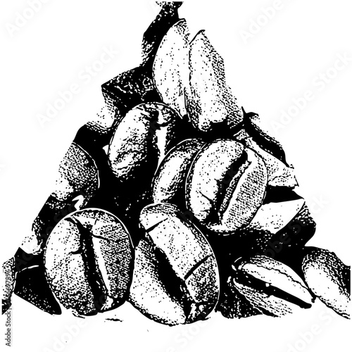 Coffee Beans Stack Texture