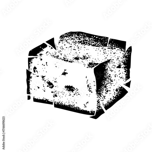 Sliced bread crumbles into fragments representing decay