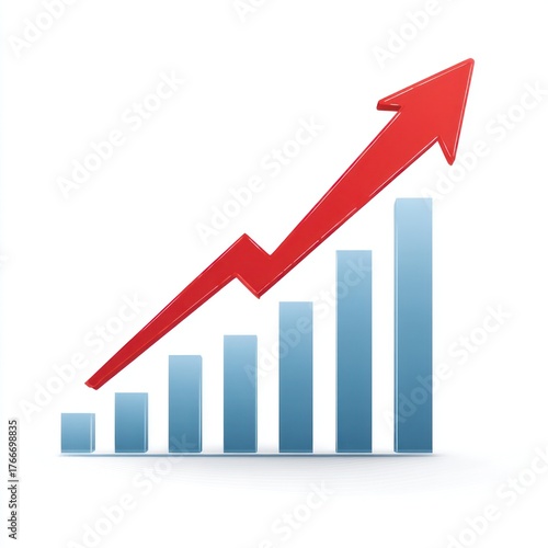 Free Download Rising business graph with a red arrow - GFXLoad