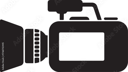 Professional Camcorder Broadcast Journalism Equipment Film Production Illustration Style