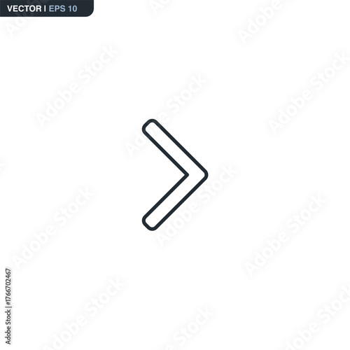 Right arrow, linear style sign for mobile concept and web design