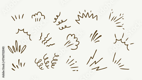 Hand-drawn Comic Style Visual Effect Doodles Collection