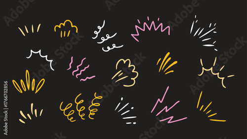 Hand-drawn Comic Style Visual Effect Doodles Collection
