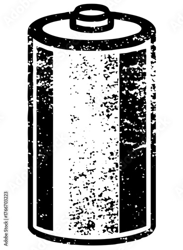 Battery Depleting Illustration in distressed style
