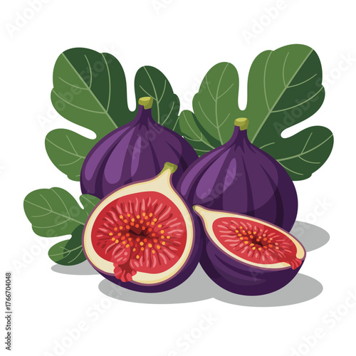 Fresh Figs Still Life: Sweet Fruit, Healthy Snack, Mediterranean Delicacy, Culinary Ingredient, Exotic Food Icon Design
