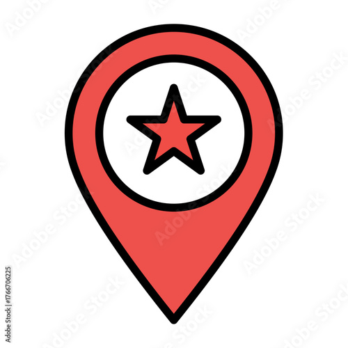 Starred Location Pointer for Maps and Travel Apps