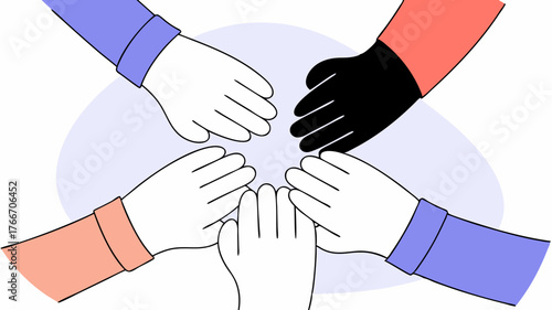 Seasons of Support Hands in a circle each representing a different season through color variations illustrating the idea that support remains constant through changing times.