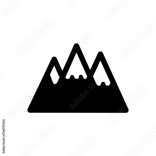 Minimalist Mountain Range Icon Design for Outdoor Adventure and Travel