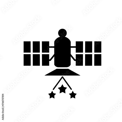 Satellite Icon Vector Illustration for Space Technology and Communication