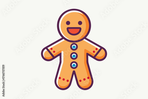 Classic Gingerbread Man Icon for Christmas Baking Designs