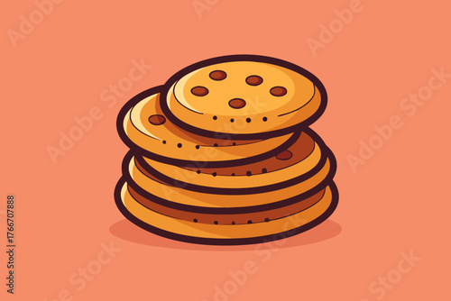 Cookie Stack Icon for Delicious Sweet Dessert Graphics