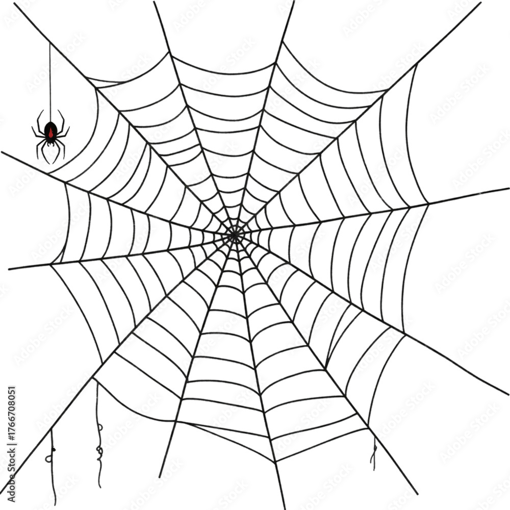 Obraz premium Spider frame with spider on transparent background