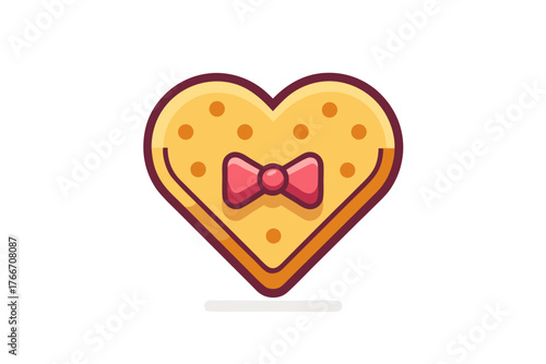 heart shaped cookie with dotted icing sweet dessert icon