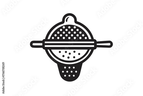 Handheld sifter fine flour kitchen baking preparation icon