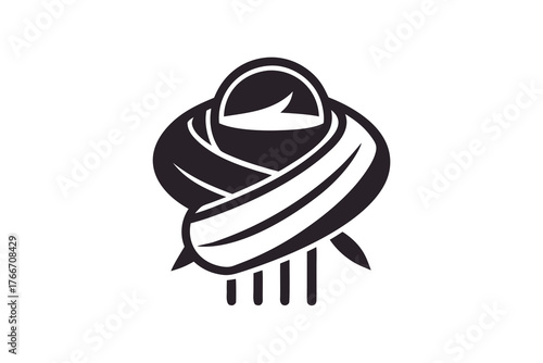 wrapped scarf icon minimal looped cozy winter clothing design