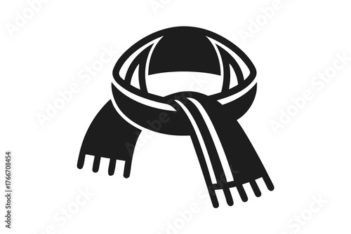 woolen scarf icon softly folded winter clothing warm accessory