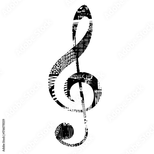 Treble Clef Illustrates Musicality in Graphic Design