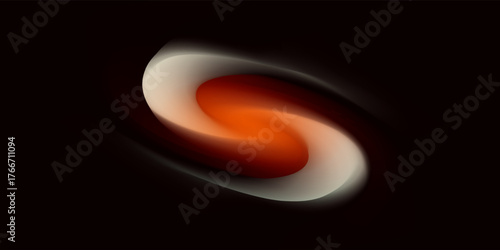 Black and orange color gradient holographic bright vector background. Abstract creative coloured banner with black and orange liquid gradation. Vector illustration.