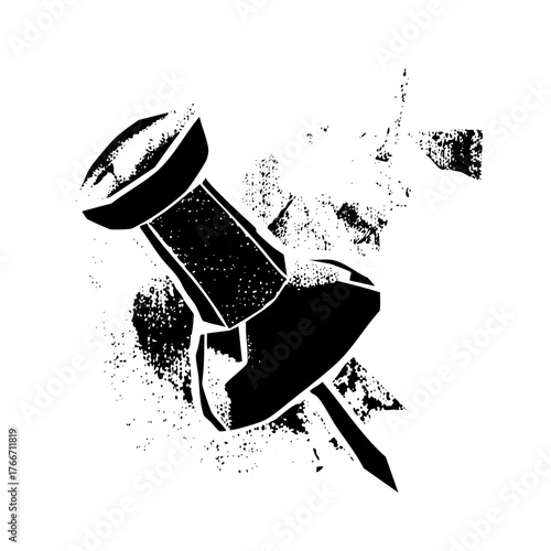 Pushpin Breaking Apart Illustration