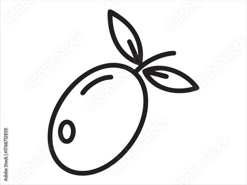 Olive line icon, outline vector sign, linear pictogram isolated on white. logo illustration