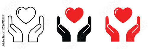 hands holding heart icon. card icon set. vector illustration 
